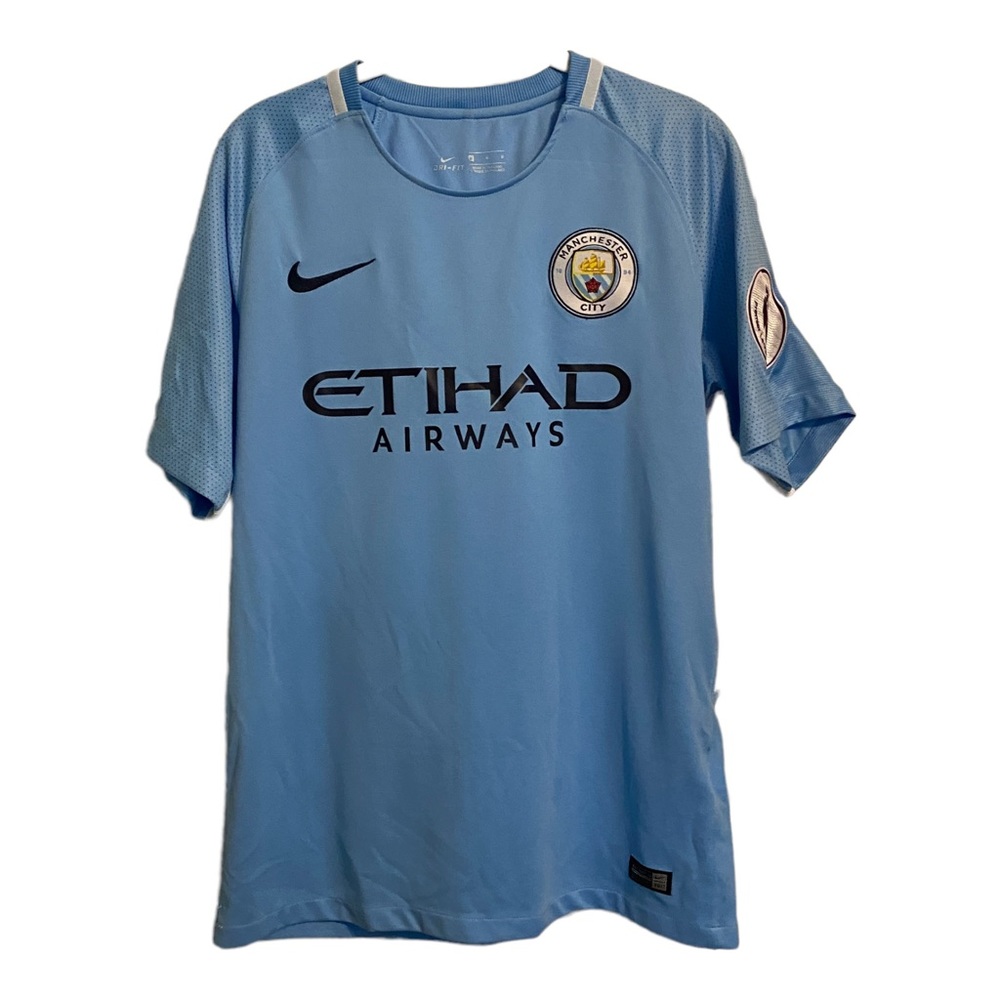 Nike Soccer jersey M Manchester Silva 21 dri-fit blue patches two sided
